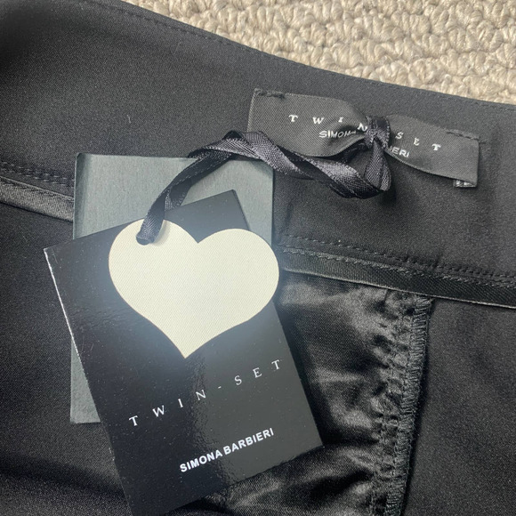 Twin Set By Simona Barbieri Womens Skirt Small Black Gonna Straight & Pencil‎ - Picture 9 of 12